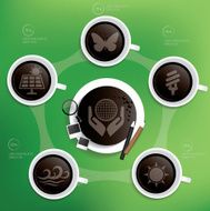 Nature energy info graphic design coffee concept on clean background