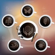Nature energy info graphic design coffee concept on clean background N2