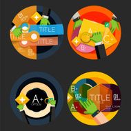 Set of flat design circle option infographics concepts N64