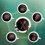 Food info graphic design coffee concept on clean background