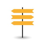 The road sign icon pointer vector illustration