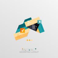 Glossy paper style geometric abstract infographic design N77