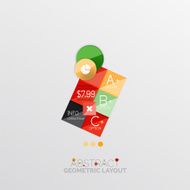 Glossy paper style geometric abstract infographic design N79