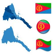 Eritrea Map and Flag Collection N2