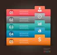 Modern infographics element number template