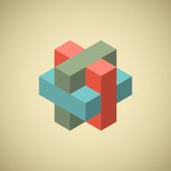 Vector Retro Cube Illustration N3