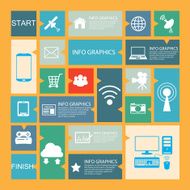 social network communication template for interface or infographic