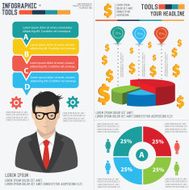 Businessman info graphic design on clean background vector