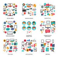Set of elements for freelance job career