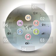Abstract infographic pattern with dotted world globe for business blurred