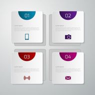 Vector illustration infographics squares with rounded corners
