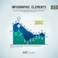 Infographic Elements Area Chart - Blue