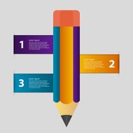 Vector illustration infographics with a pencil N2