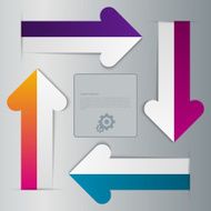 Vector illustration infographics four paper arrows