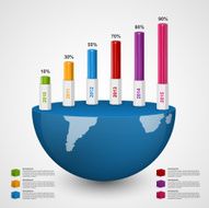 3D chart style infographic design template N2