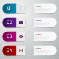 Vector illustration infographics four paper strips N2