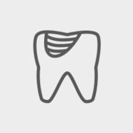 Tooth decay thin line icon N2