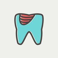 Tooth decay thin line icon N4