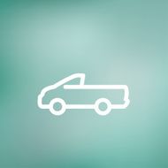 Pick-up truck thin line icon