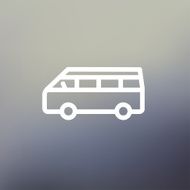 Minibus thin line icon