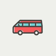 Minibus thin line icon N2