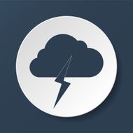 Lightning bolt weather flat line icon infographic illustration template N3