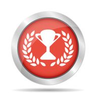 Trophy and awards icon on red background Vector illustration