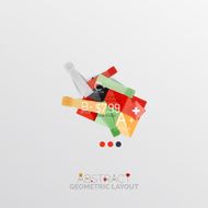 Glossy paper style geometric abstract infographic design N83