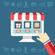 Online shopping process website item buy click pay N2