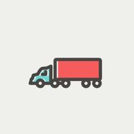 Delivery truck thin line icon N2