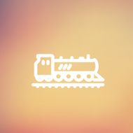 Railroad train thin line icon