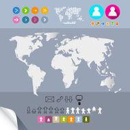 Paper Vector World Map Infographics Layout