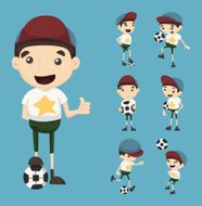 Set of boy play football N2