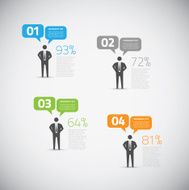 Fresh infographic businessman speech bubble options vector
