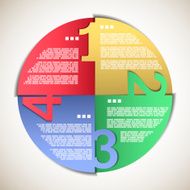 Colorful paper progress circle