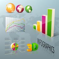 Abstract 3d business infographics design elements