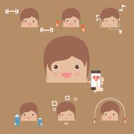 Sport exercise workout vector illustration