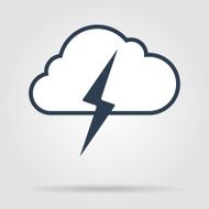 Lightning bolt weather flat line icon infographic illustration template N5