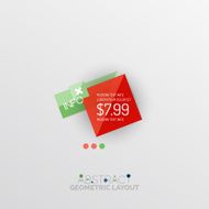 Glossy paper style geometric abstract infographic design N84