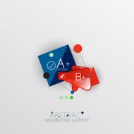 Glossy paper style geometric abstract infographic design N85