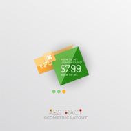 Glossy paper style geometric abstract infographic design N86