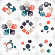 Collection of Infographic Templates for Business Vector Illustration N16