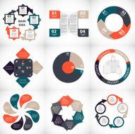 Collection of Infographic Templates for Business Vector Illustration N17