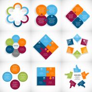 Collection of Infographic Templates for Business Vector Illustration N18
