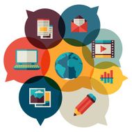 Blog concept illustration in flat design style