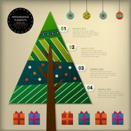 abstract 3d paper Christmas tree infographics