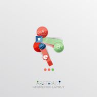 Glossy paper style geometric abstract infographic design N90