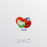 Glossy paper style geometric abstract infographic design N91