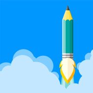 Pencil Illustration flat style