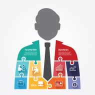 businessman infographic Template jigsaw banner